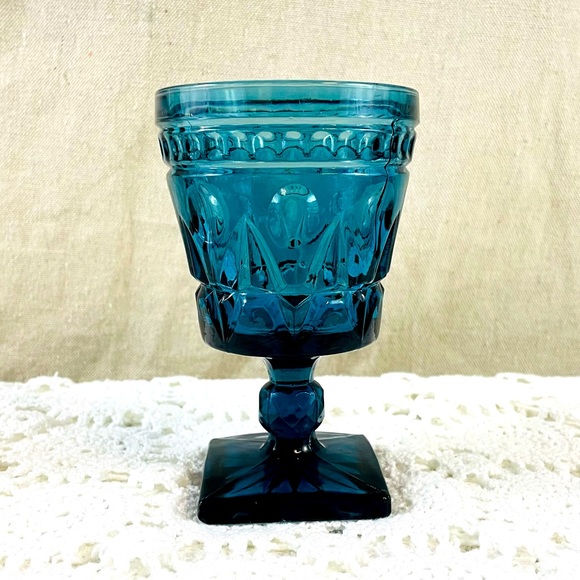 Vintage Water Goblet Park Lane Blue by Colony - Picture 1 of 6